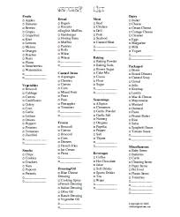 printable grocery list