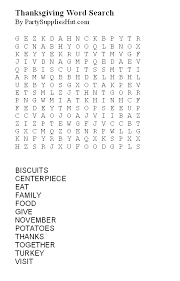 Thanksgiving Word Search