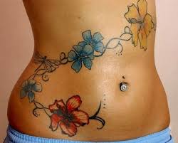 bright flower tattoos