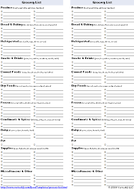 printable grocery list