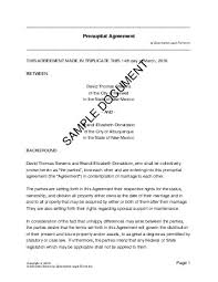 prenuptial agreement sample