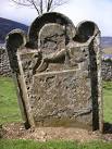 Inscription on old headstone, Loch Lee side - via Daymix