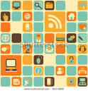 Seamless Pattern Of Computer And Electronics Icon Stock Vector ...