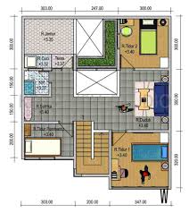 Denah Rumah Sederhana 3 Kamar Tidur Type 45 - Gambar Rumah