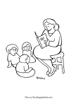Teacher and Student coloring page