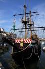 This replica of Francis Drake's 16th century Golden Hind has been in Brixham - via Daymix