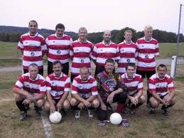 stehend von links: Christian Dörfler, Gerhard Ziegler, Jochen Böhm, Harald Dippold, Spielleiter Jürgen Grasser, Roland Grasser