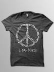 American Apparel grey T-shirt with Leah Marie Peace Sign - LEAH_MARIE_TSHIRT_PEACE_GREY