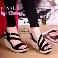 Jual grosir sandal wedges wanita model fashion modeling | sandal ...
