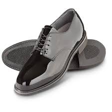 US Military Men's Corfam Glossy Uniform Dress Shoes, Black ...