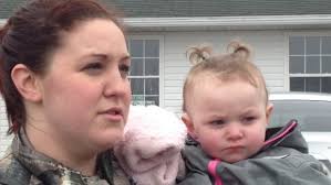 Kaitlyn Monroe and her 18-month-old daughter Adrian Dawn were turned away from the Cobequid Children&#39;s Centre Monday morning. (Steve Lawrence/CBC) - kaitlyn-monroe-and-daughter-adrian-dawn-were-turned-away-monday-morning