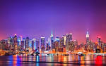 New York Skyline Night Usa | skipwall.