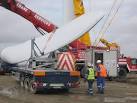 The rear steersman manoeuvres the blade carrying trailer into position - via Daymix