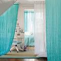 Domestications Curtains using bath bedding or bed skirts ...