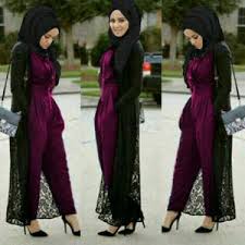 Baju Jumpsuit Panjang Setelan Hijab Modern Model Terbaru & Murah ...
