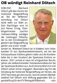 Reinhard Dötsch gibt Vorsitz der Koblenzer Bürgerstiftung ab – OB Hofmann-Göttig würdigt ehrenamtliches Engagement. Posted in Interviews/Gespräche JoHo, ... - loka-25.4.2012-S.-1-Dötsch