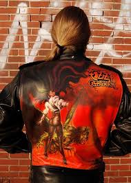Airbrush painting on leather jacket - Ozzy Osbourne