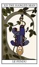 The Hanged Man - tarot card illustration on Tarot-