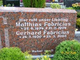 Grab von Gerhard Fabricius (24.03.1950-24.03.2005), Friedhof ...