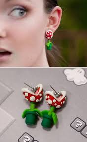 Etsy seller Elizabeth Kohn made a set of earrings that look like the piranha plants from ... - a98127_earring_12-mario