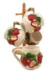 Marcel Home Decor Gift STRAWBERRY DRINKING GLASSES,Tumbler 6PC set ...