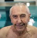 Master relay swimmer John White '39 swims daily. - john-white-2318