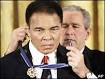 President George Bush presents Muhammad Ali with the Medal of Freedom - images?q=tbn:ANd9GcQQ3V_-t0DUCM2eSCSng0loSFF55jRRcANxASKFDrIVDIDjl8rgltxqUg