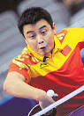 Wang Hao of China returns a