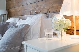 Bedroom Decorating in grey and white with a crochet bedspread
