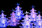 pink LED christmas trees - via Daymix