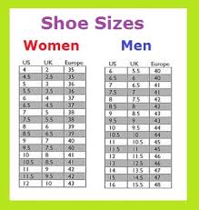 shoe size chart | Charts | Diagrams | Graphs