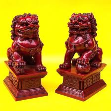 Double Qi Lin; Item No: FD102; Size: 17cm High; Rosewood - lion%2002