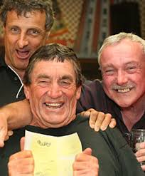 ... from left: Colin Morrow, Billy Hogg and Peter Way celebrate their ... - 2269727