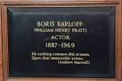 Plaque to Boris Karloff, otherwise William Henry Pratt, in "The Actor's - via Daymix