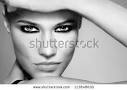 Close-Up Black And White Portrait Of Beautiful Stylish Blonde Girl ... - stock-photo-close-up-black-and-white-portrait-of-beautiful-stylish-blonde-girl-with-trendy-make-up-113848630