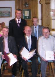 von links sitzend: Häfele Franz, Dr.Rudolf Köppler, Abberle Heinz ...
