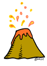 erupting volcano (in color) - Clip Art Gallery