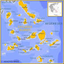 Map of Cyclades islands in Greece. Cyclades islands map