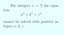Fermat's Last Theorem