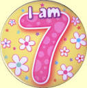 7th Birthday Badge Flowers | 7th Birthday Party Supplies