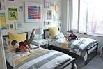 Kids Bedroom, White Shared Boys Bedroom With Wall Decor Ideas ...