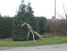 Jurassic Plank. A view looking north towards a novel artwork in the car park - via Daymix
