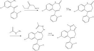  which upon heating cyclizes into triazolam.
