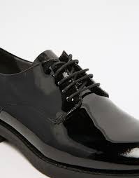 Vagabond | Vagabond Lejla Black Patent Leather Brogue Flat Shoes ...