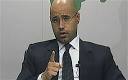 Saif al-Islam Gaddafi addresses the country on state television Photo: AFP - seif_1830769c