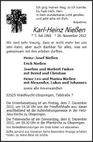 Anzeige für Karl-Heinz Nießen