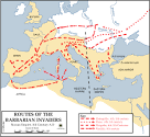 File:Routes of the barbarian invaders, 5th century AD.gif ...