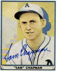 Sam Chapman Baseball Stats by Baseball Almanac - sam_chapman_autograph