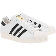 ADIDAS ORIGINALS Superstar 80s White Black // Flat leather ...
