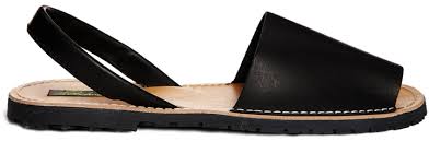 Park Lane Black Leather Sling Flat Sandals | Where to buy & how to ...